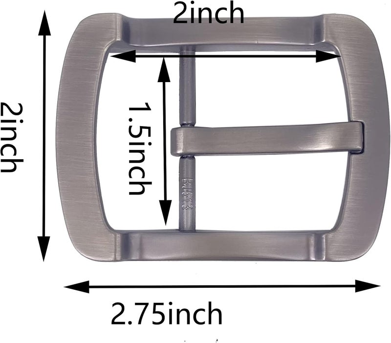 LAXPICOL 1.5"(40mm) Solid Sturdy Single Prong Square Belt Buckle For Men - Image 3
